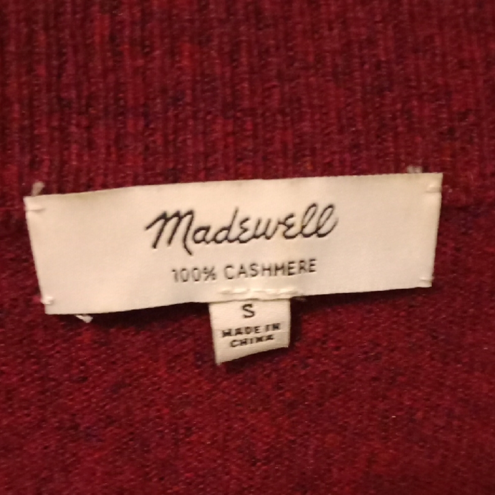 Madewell V-Neck Sweater - Deep Red Size Small - Picture 2 of 2